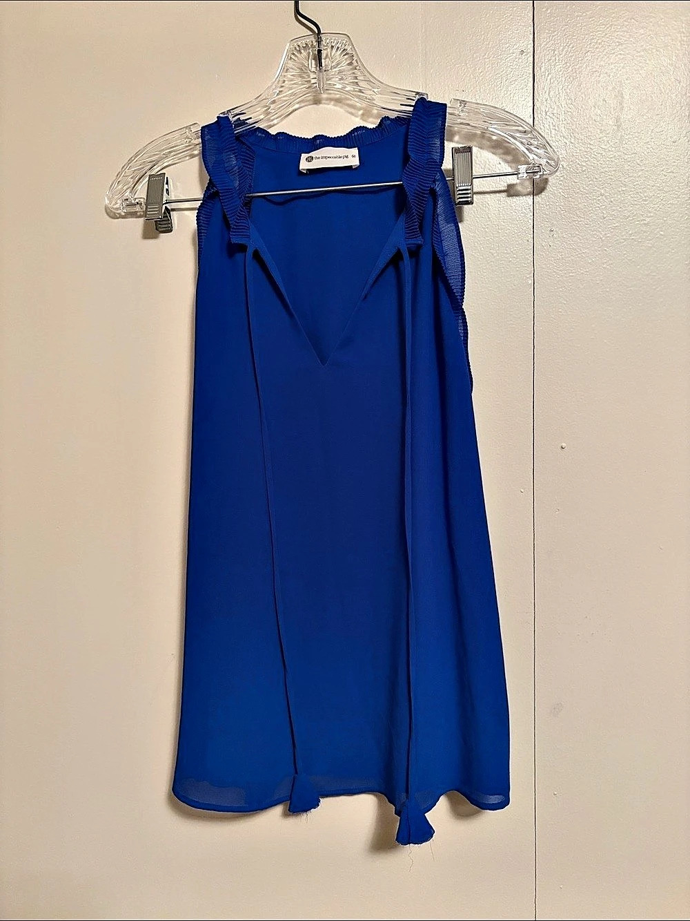 the impeccable pig Naked Zebra Sleeveless Blouse in Blue Size Medium